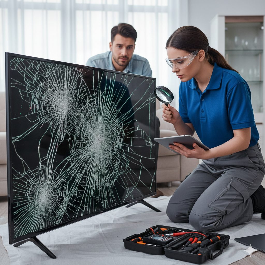 Conserto de TV com tela quebrada: tem solução?